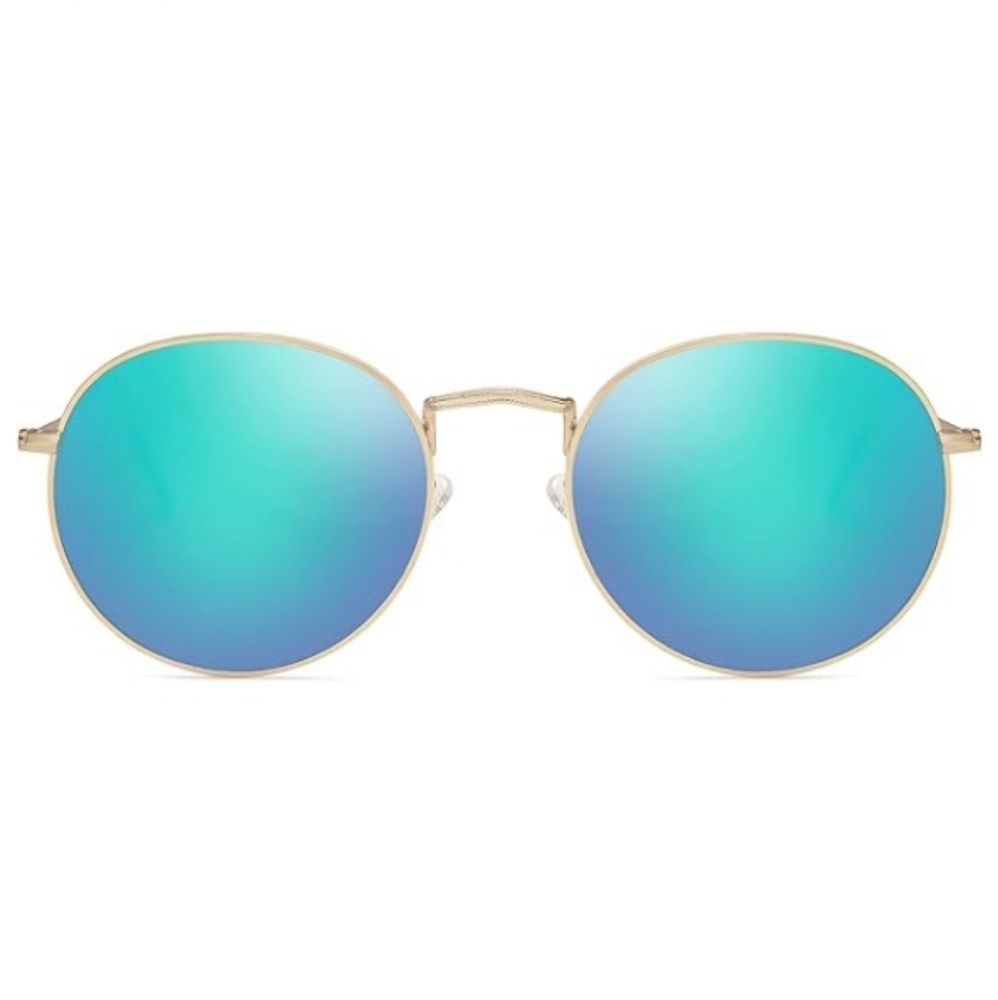 Round Polarized Sunglasses Classic Vintage Shades UV400 Green
